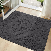 Tapis d'entrée de bienvenue antidérapant absorbant Tapis de porte lavable Tapis de sol d'entrée de trappeur de saleté pour porte avant et arrière