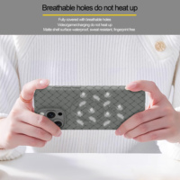 Coque de téléphone magnétique à motif tissé pour iPhone 15 Pro Max 16 14 13, dissipation thermique, respirante
