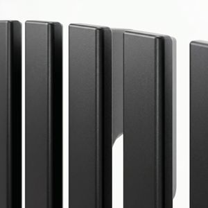 <span class=keywords><strong>Portail</strong></span> moderne en aluminium noir à battants, accès piéton et véhicule, avec panneaux rectangulaires encastrés - Product Image 6