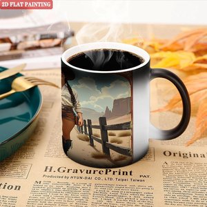 Mug à changement de couleur 11oz en céramique noire givrée, vierge pour sublimation, idéal comme cadeau - Product Image 5