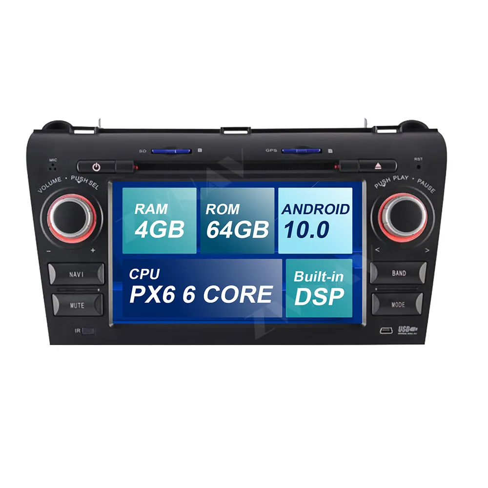 4 64G Android 10.0 IPSタッチスクリーンカーGPSナビラジオオーディオステレオMazda3 Mazda 3 2003-2009 DVDマルチメディアプレーヤーヘッドユニット