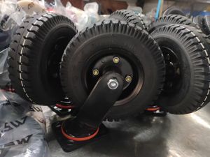 Geländegängige Verriegelbare Luftreifen Offroad-Rollen Hochbelastbare Weichgummi-Lenkrollen Verriegelbare 10-Zoll Pneumatische Laufrollen - Product Image 3