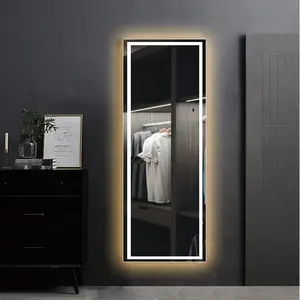 高品质低价壁挂式发光二极管智能现代发光二极管带触摸屏浴室镜子，适用于五星级酒店