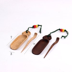 ที่ตักชาขนาดเล็กทำจากไม้ไผ่เผาแบบแกะสลักด้วยมือ มีบริการดรอปชิป - Product Image 2