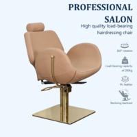 Fauteuil de Salon de Luxe Inclinable pour Femme avec Repose-Pieds Doré Autonome, Design Coquille, Idéal Maquillage, Cils, Tatouage – Vente Directe Usine