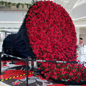 Estatua de Ramo de Rosas Artificiales de Fibra de Vidrio, Escultura Realista para Decoración de Eventos Románticos - Product Image 5