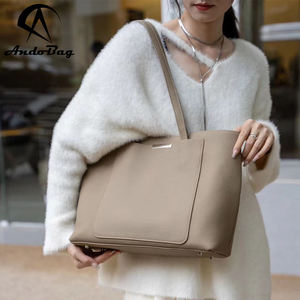 AndoBag Genuine Cow Leather <b>Large</b> Capacity Tote Bags for <b>Women</b> Fashion Casual Shoulder Bag Bucket Ladies <b>Handbag</b> 8723 - Product Image 1