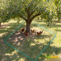 Clôture de ferme portable et écologique avec porte au design unique, poteaux en fibre de verre, kit de filet pour poulets