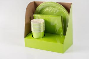 Kit da festa <span class=keywords><strong>tutto</strong></span> in uno bianco puro: piatti da 9 "tondi e 6" quadrati, tazze da 9 once, tovaglioli da pranzo (confezione da 50) - Product Image 3
