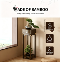 Rak Bunga Bambu Gaya Cina yang Dapat Dilepas, Rak Tanaman Berdiri, Rak Penyimpanan Balkon Ruang Tamu, Pot Bunga Dalam Ruangan