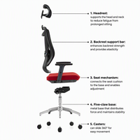 Factory Direct Premium Silla De Oficina Mécanisme d'inclinaison ergonomique en 3 étapes Chai de bureau pour les espaces de travail administratifs