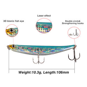 <span class=keywords><strong>Leurre</strong></span> flottant FloatingPencil 106mm 10.3g <span class=keywords><strong>Stickbait</strong></span> avec billes magnétiques pour la pêche au bar et au <span class=keywords><strong>brochet</strong></span> en haute mer, leurres de pêche - Product Image 2