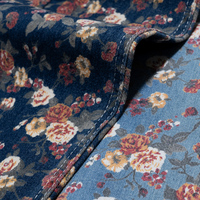 Chemise-jupe en jean écologique à motif floral marguerite et feuille, dégradé de couleurs vives, toucher doux, pour femmes et filles, personnalisable OEM, 300M