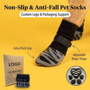 Chaussettes tricotées en polyester épais personnalisées pour chiens, protège-pattes classiques antidérapants, chaussures chaudes pour animaux de compagnie, adaptées aux chaussées chaudes/froides - Product Image 1