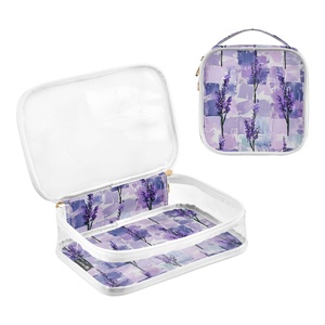 Sac de rangement pour articles de toilette et maquillage en PVC transparent, étanche, personnalisable, nouveau design, vente chaude - Product Image 3