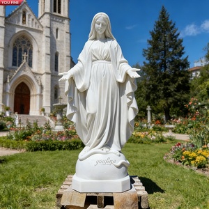 YOUFINE Estatua <span class=keywords><strong>de</strong></span> Nuestra Señora <span class=keywords><strong>de</strong></span> <span class=keywords><strong>Guadalupe</strong></span> Tallada a Mano en Mármol Blanco, Escultura Religiosa para Iglesia y Jardín - Product Image 3