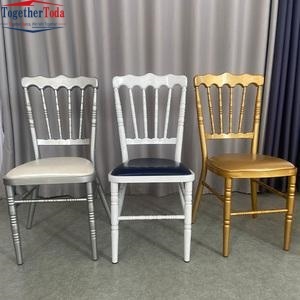 Chaise Napoléon en bois massif, style européen et américain, empilable, pour banquet, luxe léger, pour hôtel et salle à manger - Product Image 4