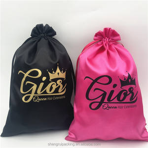 Borsa da imballaggio in raso di capelli vergini crudi 100% borse di raso di lusso per fasci di capelli onde e scoppi borsa per la conservazione di parrucche di seta - Product Image 2