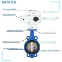 Katup Kupu-Kupu Flens Ganda Elektrik D971X-16Q Segel Lunak Karet Tahan Aus Baja Tahan Karat Anti Ledakan DN100
