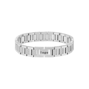 Bracciale da Uomo in Acciaio Inossidabile con Catena a Maglie, Placcato Oro <span class=keywords><strong>di</strong></span> <span class=keywords><strong>Lusso</strong></span> con Texture Coccodrillo, Gioiello Ipoallergenico Senza Nichel - Product Image 5