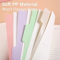 Onglets de séparation B5 couleur macaron en PP, feuilles d'indexation imperméables