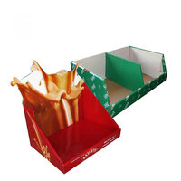 Boîte de présentation de comptoir en carton ondulé pliable et détachable POQ, présentoir moderne et écologique avec montage facile