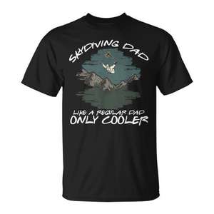 T-shirt Skydiving Dad noir pour hommes, col rond, manches courtes, impression sérigraphique - Product Image 1