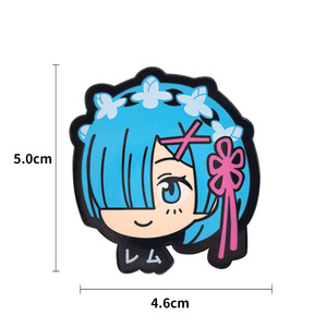 2 nouveaux designs de badges en métal de haute qualité Anime Re:<span class=keywords><strong>Zero</strong></span> Ram Rem de 5 cm pour la décoration de sacs à dos et de vêtements - Product Image 4