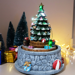 Árbol de Navidad de resina giratorio, <span class=keywords><strong>tren</strong></span> de Santa, luz Musical, adornos de Navidad, gran oferta - Product Image 6