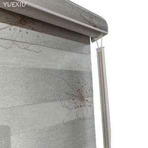 Hệ Thống Đũa Không Dây Của Nhà Sản Xuất Nhà Máy Rèm Cuốn Ngựa Vằn Điều Khiển Bằng Tay Rèm Cuốn Hai Lớp Với Thiết Kế Hoa - Product Image 1