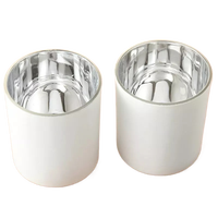 Porte-bougie personnalisable avec logo, de haute qualité, en verre plaqué or, blanc mat, écologique, durable, pour Noël et la maison