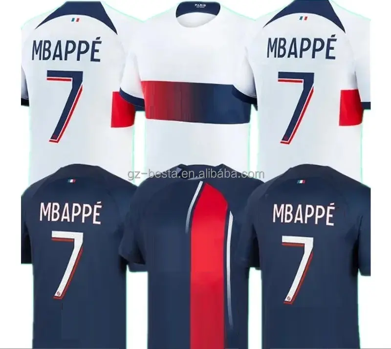 프랑스 카일리안 MBAPPE 남성 키즈 풀 키트 Maillot de 발 장비 Maillot 축구 셔츠 유니폼 축구 저지 MBAPPE 저지