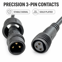 Câble connecteur étanche M15 à 3 broches IP67, adaptateur électrique marin mâle-femelle 12V 5A, cordon d'alimentation en cuivre pour éclairage LED
