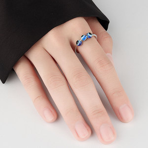 Anillos Ajustables con Cuentas Giratorias de Ojo Turco Antiestrés, Chapados en Oro Blanco sobre Cobre, Joyería para Aliviar la Tensión para Mujeres - Product Image 2