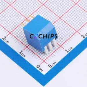 DSDP-03-B DIP Switch Through hole Component (THT) Switch Piano Key 3 2.54mm Blue - Product Image 2