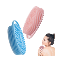Easy-to-Clean Exfoliating Silicone Oval Brush for Body-Fashion Design for Sensitive Skin for Kids Women & Men