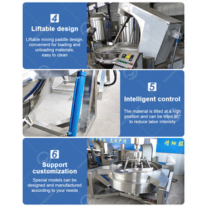 Sauce tomate industrielle en acier inoxydable OCEAN marmite auto-agitée Halwa bouilloire à double enveloppe avec mélangeur - Product Image 5