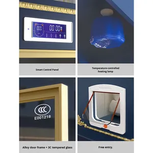 लक्जरी ठोस लकड़ी चित्रित बिल्ली विला एक बड़ा स्थान डबल दरवाजा डिजाइन लिविंग रूम कैबिनेट शैली पालतू जानवर पिंजरे - Product Image 5