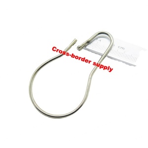 Anneaux de suspension pour tringles de douche EWANG, crochets de rideau de douche en métal argenté, style simple, fournis par l'usine - Product Image 2