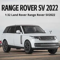 Modelo de Auto SUV Range Rover de Aleación de Metal Fundido a Presión, Escala 1:32, con Sonido y Luz, Puerta Abatible, Juguete Coleccionable de Exhibición Clásica