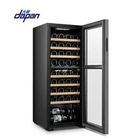 36 şişe özel tasarım siyah dijital kontrol şarap soğutucu led ışık şarap bar dolabı