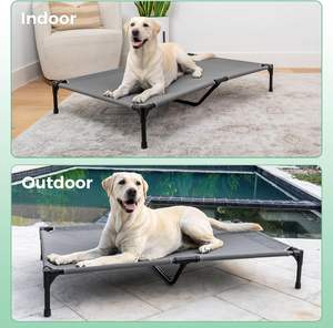 Cama Seca para Perros, Cama para Mascotas Hecha a Mano, Fácil de Instalar, Cama Elevada Tipo Trampolín para Mascotas, Plegable y Resistente a Mordeduras para Jugar - Product Image 4