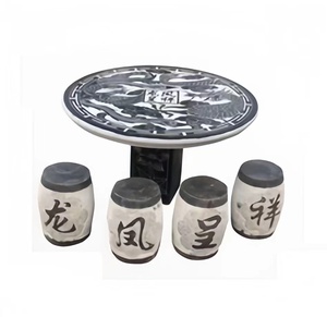 Trung Quốc Phong Cách Đá <span class=keywords><strong>Granite</strong></span> Tự Nhiên Ngoài Trời Vườn Đá Bàn Ghế Và Vòng Hình Dạng Đá Bàn Và Băng Ghế Để Bán - Product Image 2