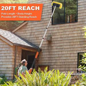 Çok fonksiyonlu uzun saplı yumuşak kıllar yıkama araba güneş paneli cam kat pencere teleskopik su akışı-hrosu araba yıkama fırçası - Product Image 5