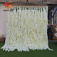 Fleurs artificielles de glycine blanche en soie suspendues SMS, pour la décoration murale de mariages et événements intérieurs/extérieurs