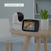 Caméra de surveillance vidéo intelligente pour bébé Smartree, vision nocturne Full HD, conversation bidirectionnelle, zoom numérique, détection de température, écran 3,5 pouces