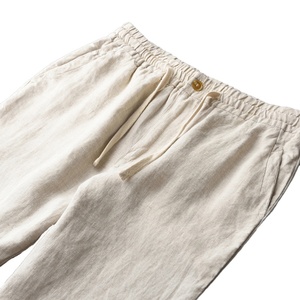 Ropa de Lino Personalizada, Pantalones de Lino Ligeros Casuales para Hombre, Cintura Elástica, Pierna Recta, Pantalones 100% Lino para Hombre - Product Image 4