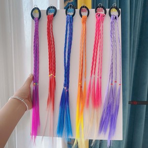 Elastici e fasce per capelli intrecciati per bambine, colorati in plastica/resina, con doppio trama a macchina - Product Image 2