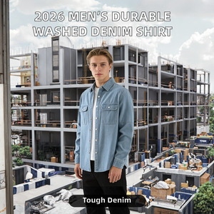 Nouvelle Veste Chemise en Jean Décontractée pour Homme 2026 avec Logo Personnalisé, Manches Longues, Motif Uni, Col Rabattu, Durable et Lavée - Product Image 2