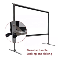 Toile de projection portable 60-400 pouces à pliage rapide 4K HD 3D avant et arrière avec kit de robe noire pour grand spectacle en plein air